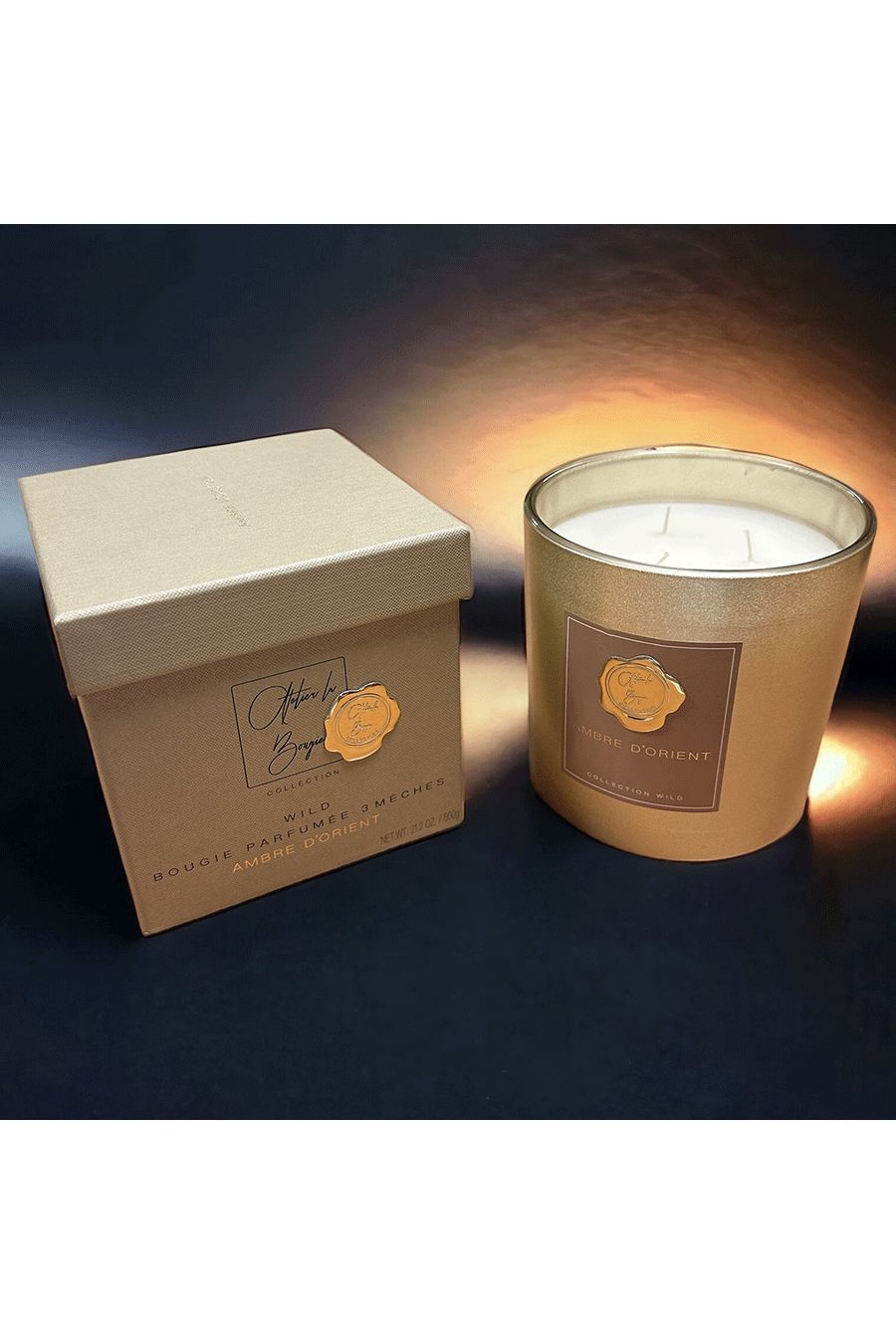 Scented Candle 3 Wicks AMBRE D ORIENT Atelier Laboucan