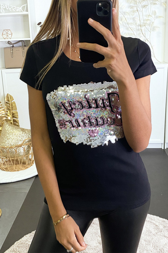 Black sequin top with "JUICY COUTURE" writing - 2