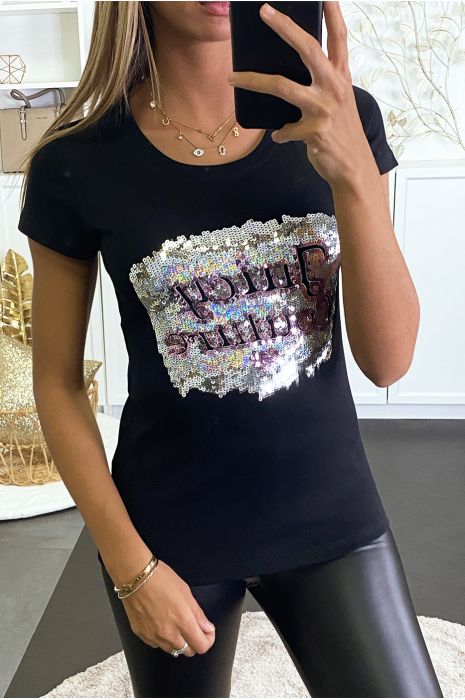 Top noir à sequin et écriture "JUICY COUTURE" - 3