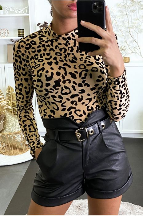 BoBC camel en tulle avec motif léopard en velours - 1