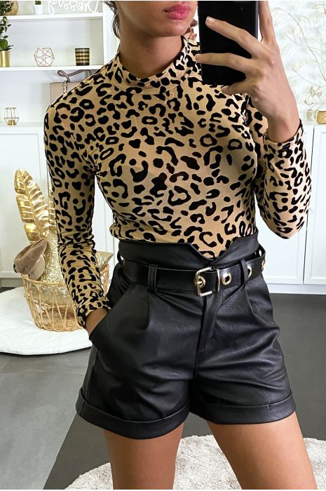 BoBC camel en tulle avec motif léopard en velours - 2