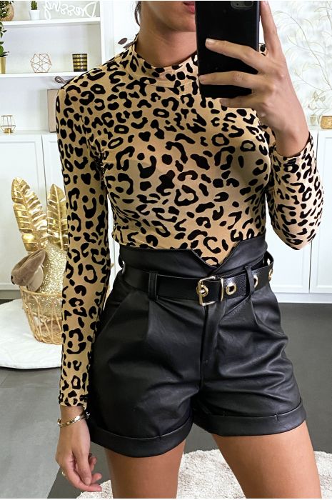 BoBC camel en tulle avec motif léopard en velours - 3