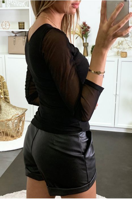 GiBZt noir en résille doublé et froncé - 3