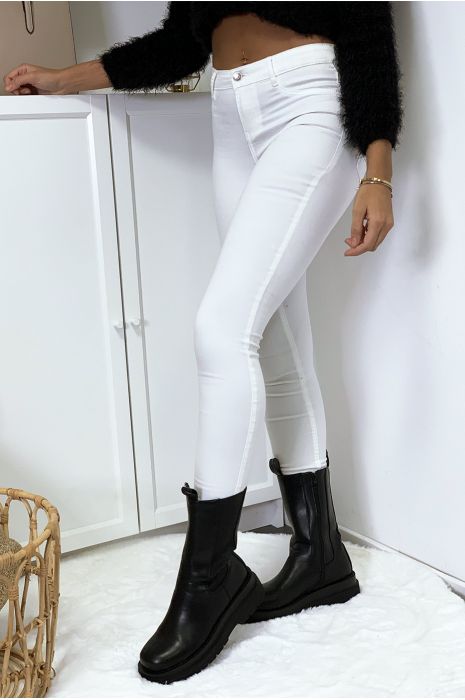 Jeans slim blanc avec poches arrière - 3