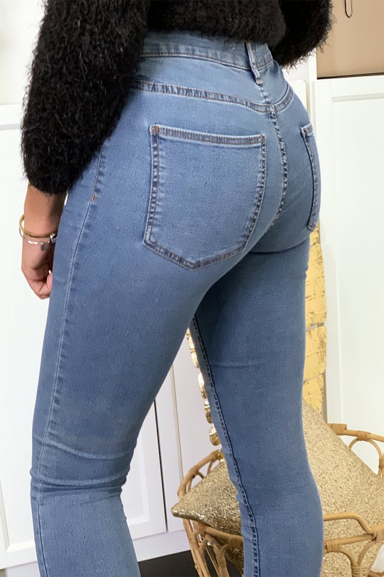 Blue slim jeans with back pockets - 5