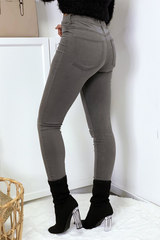 Gray slim jeans with back pockets - 5