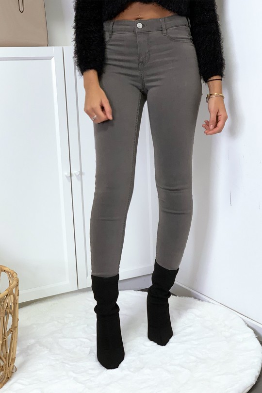 Gray slim jeans with back pockets - 8