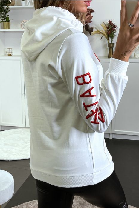 Sweat blanc avec écriture rouge "Madame Batata" - 4