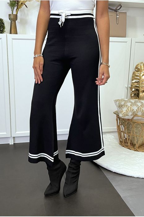 Very flared jogging-style palazzo with bands - 3