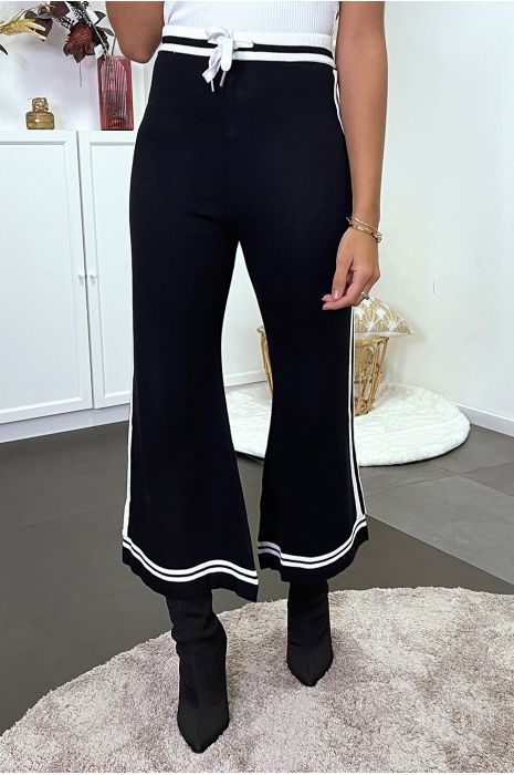 Very flared jogging-style palazzo with bands - 5