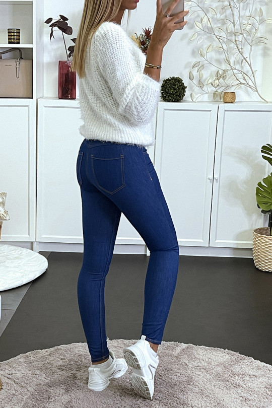 jean slim bleu avec poches avant et arrière - 3