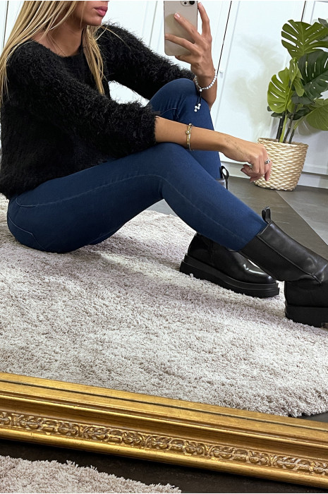 Jean slim bleu marine avec poches arrière - 2