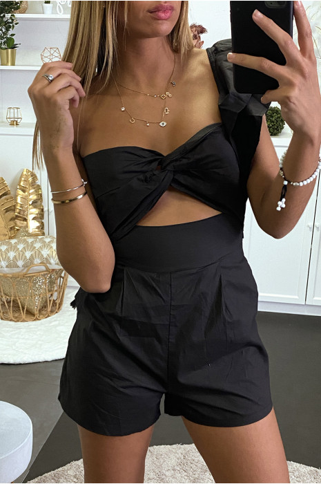 Combi-short noir à manche asymétrique - 2