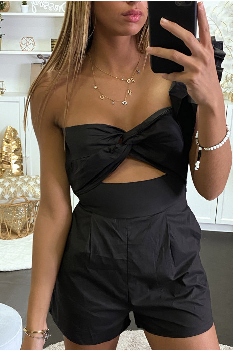 Combi-short noir à manche asymétrique - 3