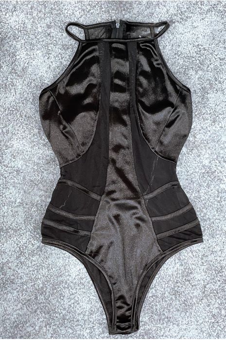 Black satin and semi-transparent body - 1