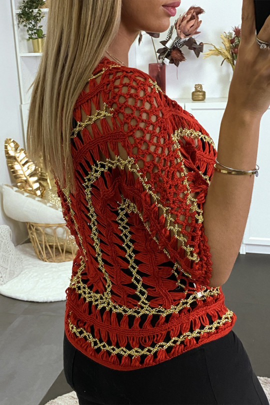 Red mesh and gilding top - 1
