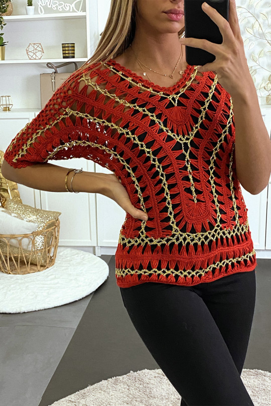 Red mesh and gilding top - 3