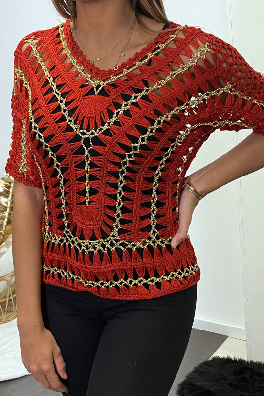 Red mesh and gilding top - 4