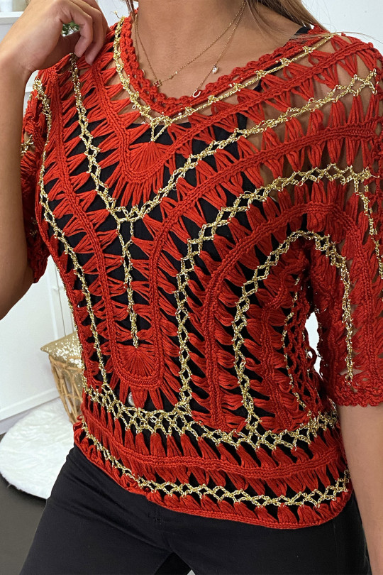 Red mesh and gilding top - 5