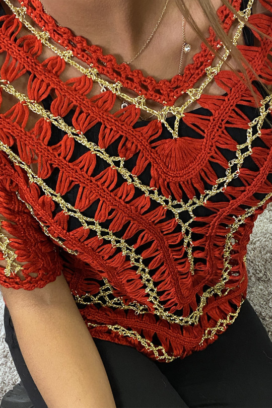 Red mesh and gilding top - 6
