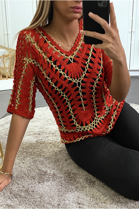 Red mesh and gilding top - 7