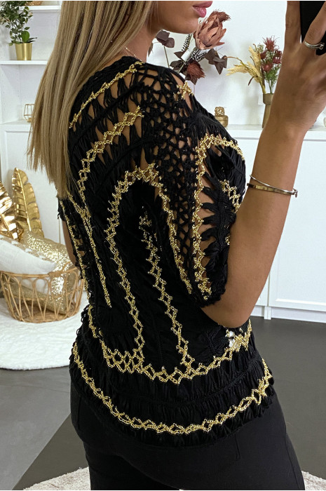 Black mesh and gilding top - 1