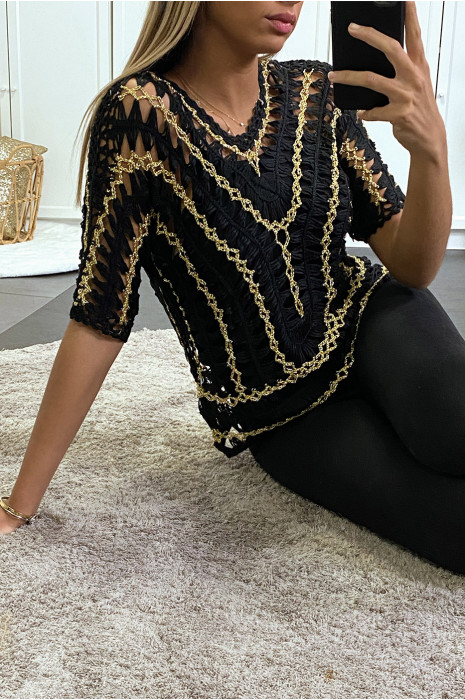Black mesh and gilding top - 2
