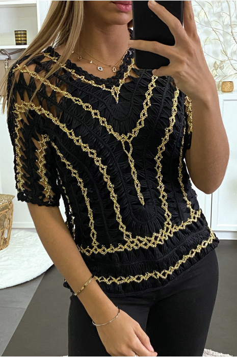 Black mesh and gilding top - 5