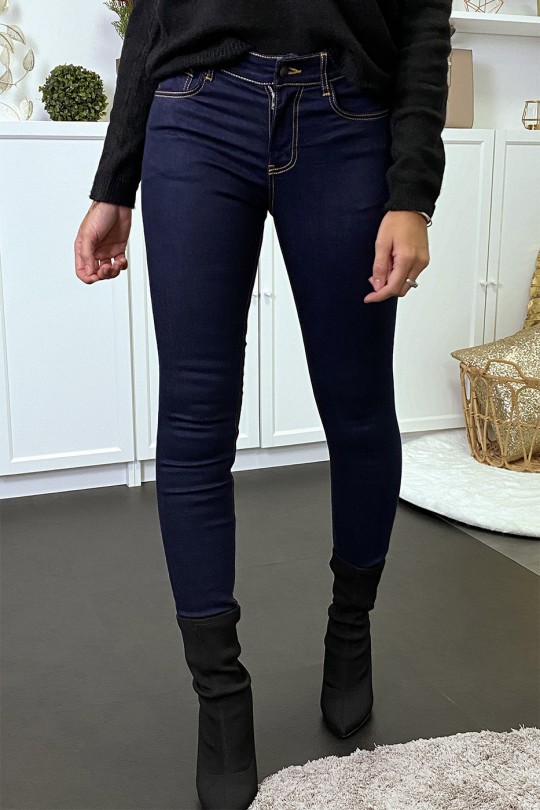 Raw and stretch slim jeans with pockets - 3