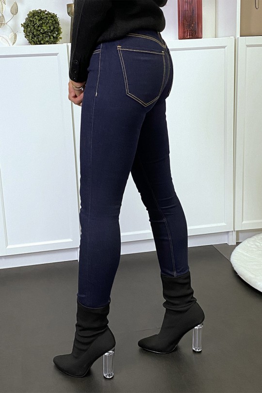 Raw and stretch slim jeans with pockets - 7