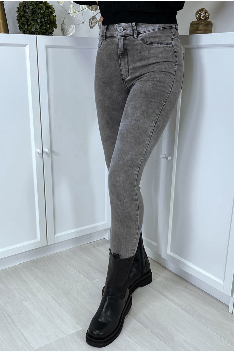 Vervaagde zwarte slimfit jeans met achterzakken - 4