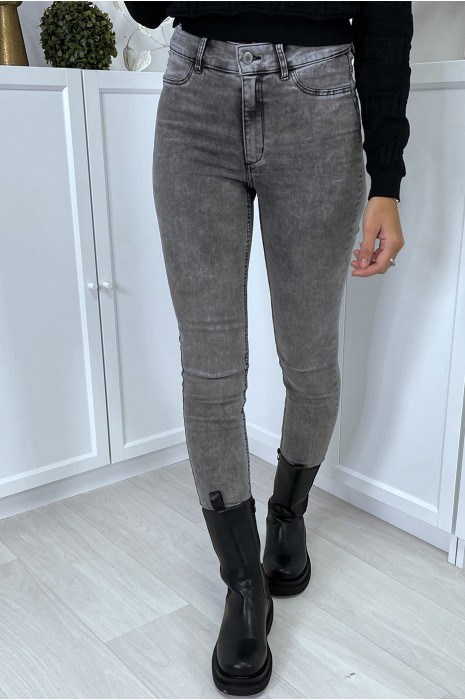 Faded black slim jeans with back pockets - 5