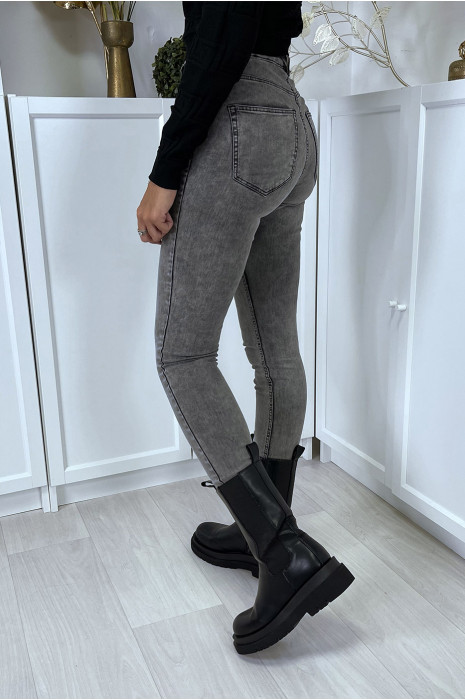 Vervaagde zwarte slimfit jeans met achterzakken - 6