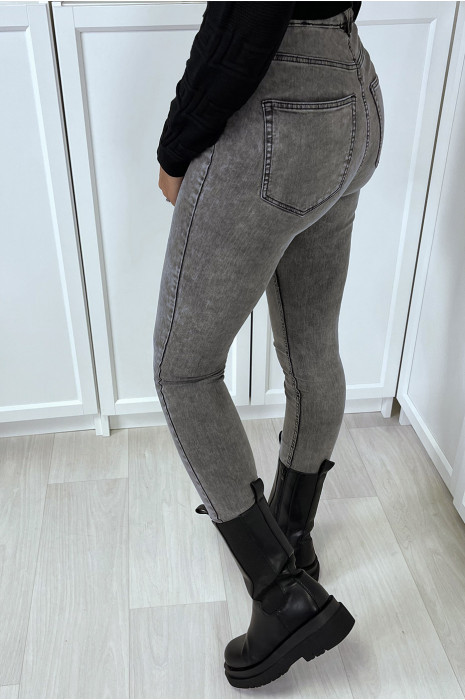 Vervaagde zwarte slimfit jeans met achterzakken - 9