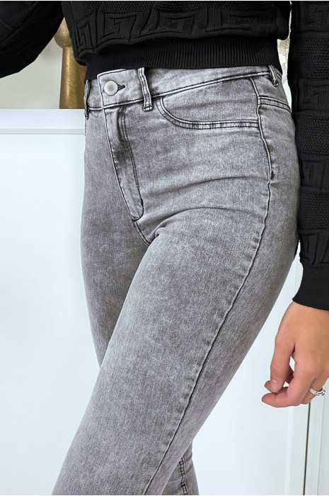 Faded black slim jeans with back pockets - 10