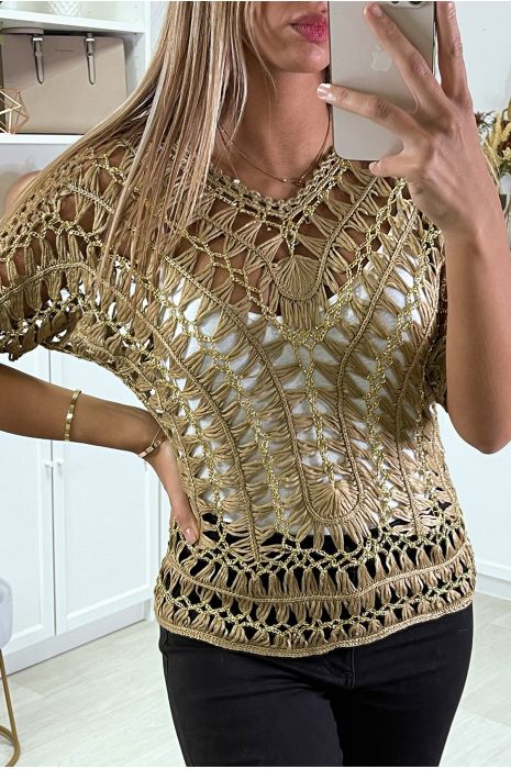 ToT taupe mesh en vergulding - 3