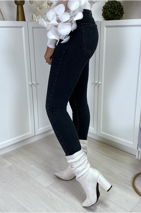 Navy slim jeans with back pockets - 4