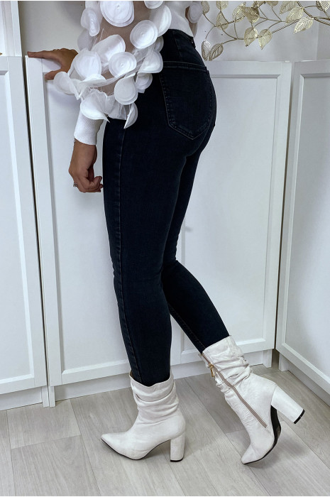 Navy slim jeans with back pockets - 6