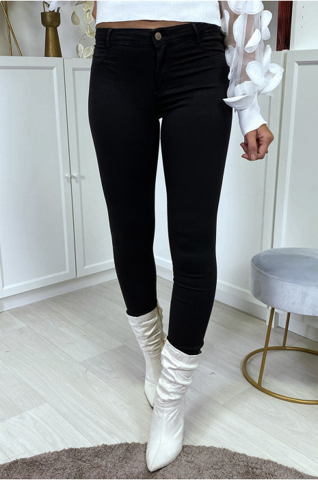 Low rise black slim jeans - 1