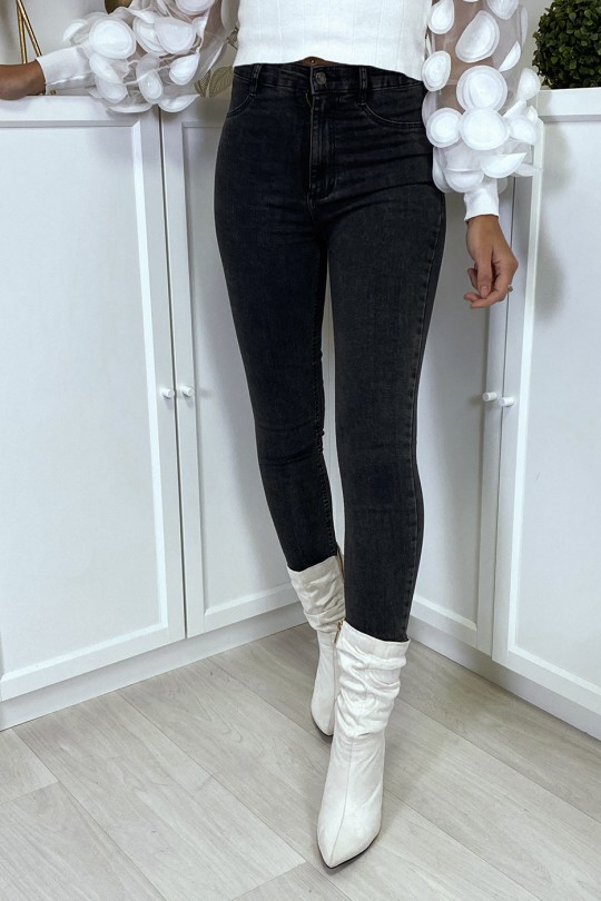 Vervaagde zwarte slimfit jeans met achterzakken - 3