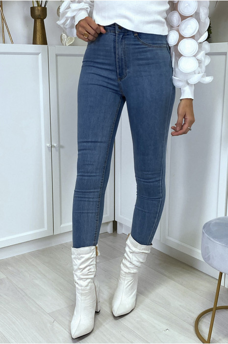 Blauwe slimfit jeans met achterzakken - 1