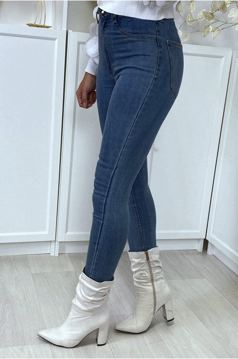 Blue slim jeans with back pockets - 4