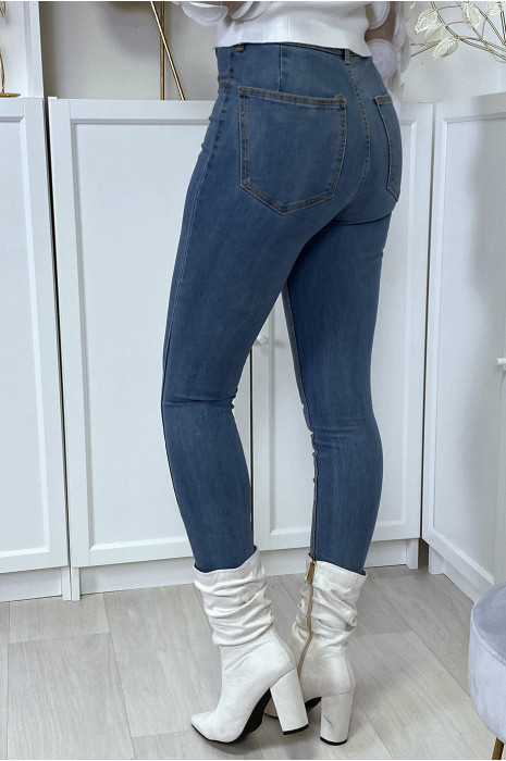 Blauwe slimfit jeans met achterzakken - 6