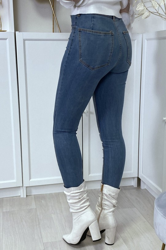 Blauwe slimfit jeans met achterzakken - 6