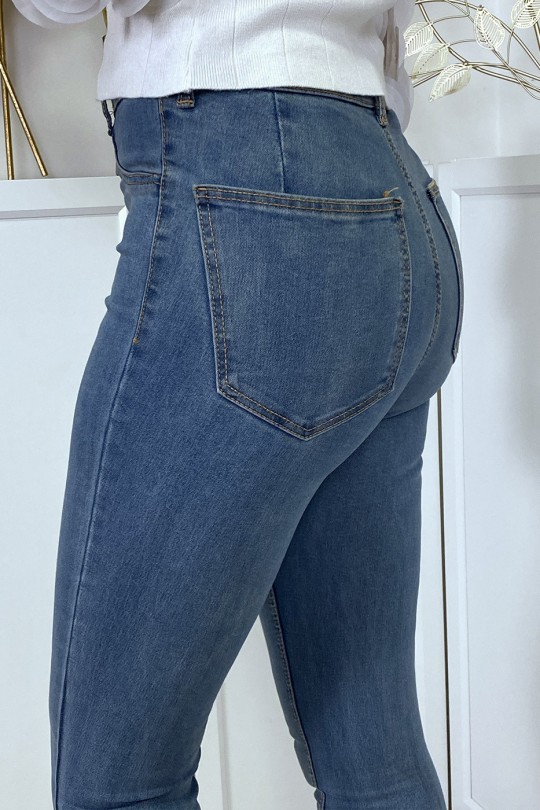 Blauwe slimfit jeans met achterzakken - 7