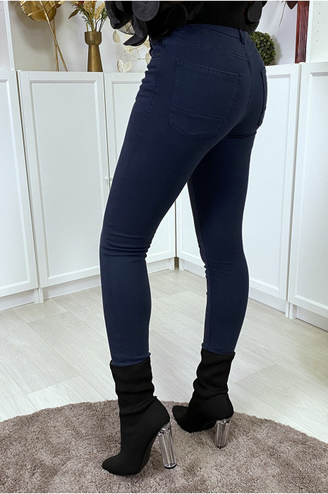 Navy slim fit jeans met zakken - 4