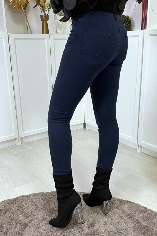 Navy slim jeans with pockets - 4