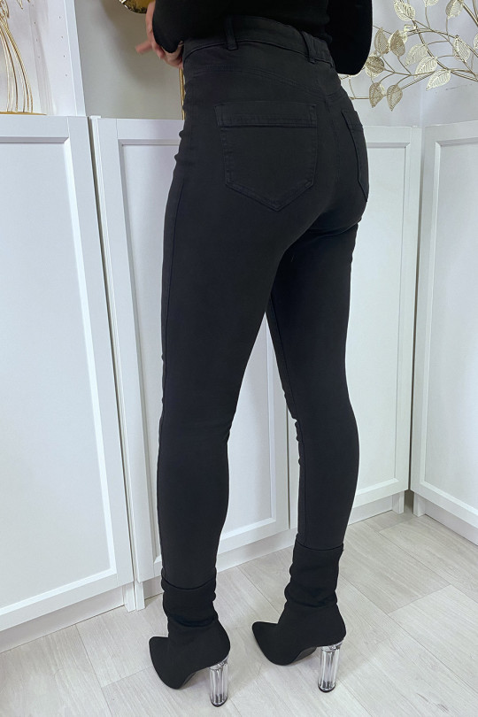 Zwarte slimfit jeans met hoge taille en achterzakken - 5
