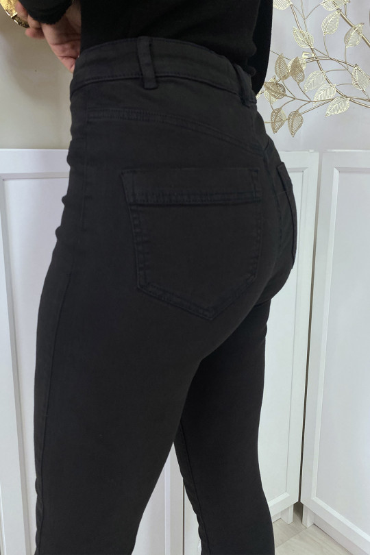 Zwarte slimfit jeans met hoge taille en achterzakken - 6