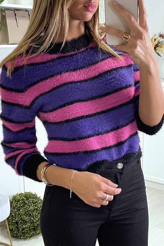 Purple and fuchsia fluffy sweater - 5